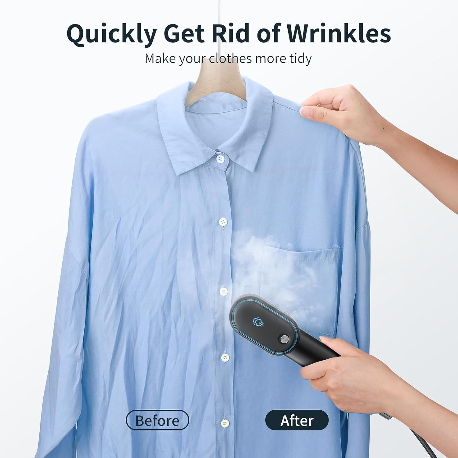 Mini Garment Steamer Portable Travel Iron Fast Heat 1000W Wrinkle Remover