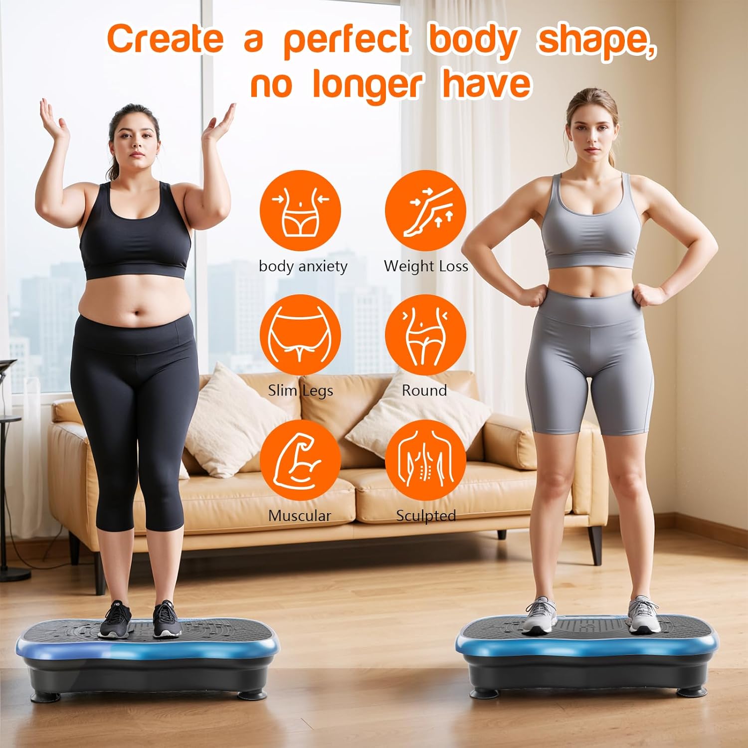 Vibration Plate Exercise Machine Full Body Fitness Platform 120 Speeds