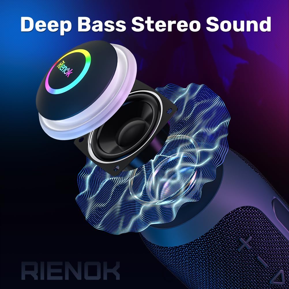 Mini Bluetooth Speaker Waterproof IPX7 Portable Bass 10H Play