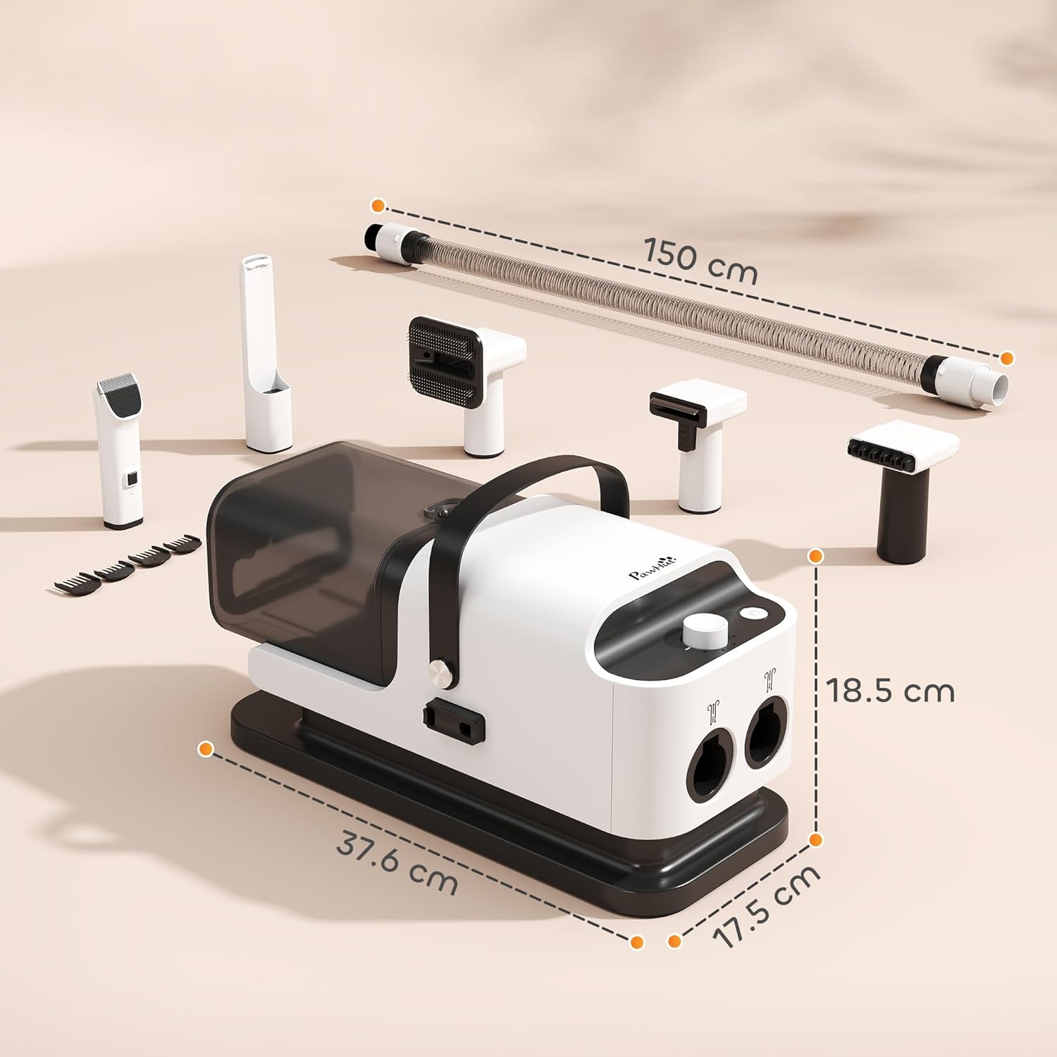 Dog Grooming Vacuum Dryer Kit 12000Pa 5 In 1 Quiet