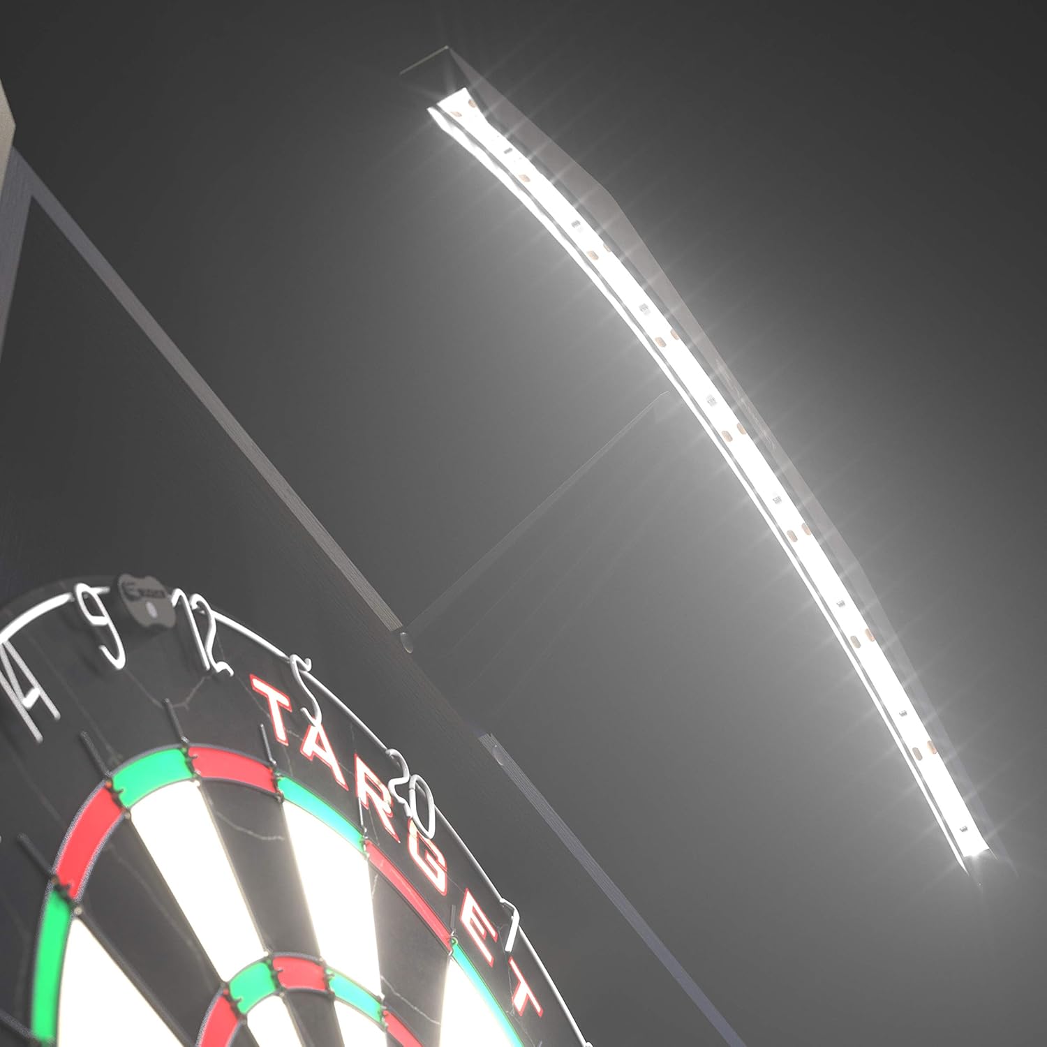 Dart Board Cabinet Set LED Light Scoreboard 2 Darts Home Game