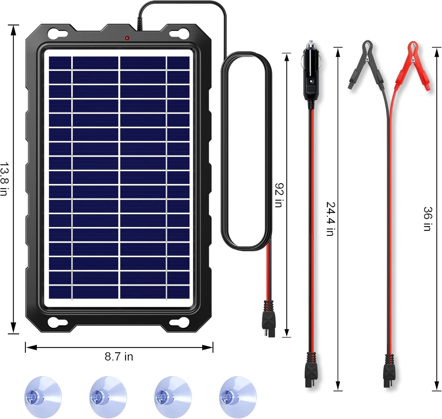 12V Solar Battery Charger 7.5W Trickle Maintainer Waterproof