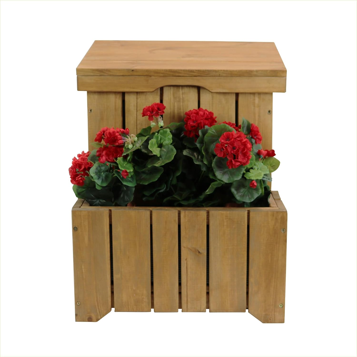 Outdoor Parcel Box with Planter Wooden Waterproof Delivery Storage