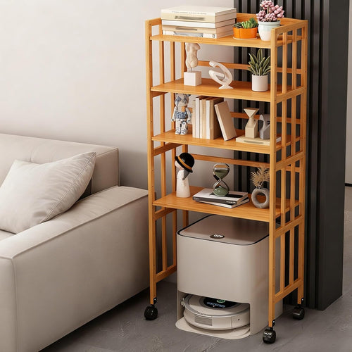 Robot Vacuum Storage Shelf Adjustable 4 Tier Mobile Cabinet Rack