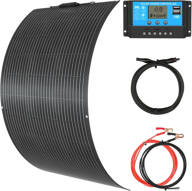 100W Flexible Solar Panel Kit 10A Controller RV Boat 12V