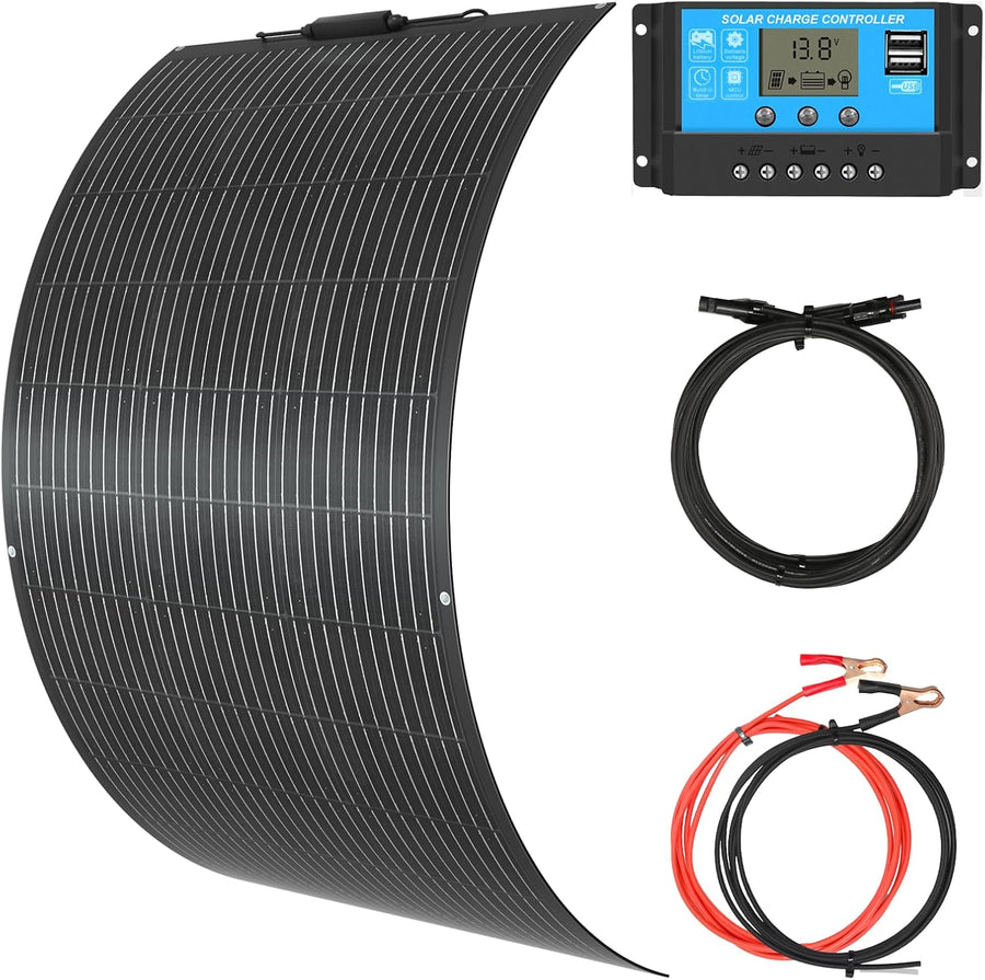 100W Flexible Solar Panel Kit 10A Controller RV Boat 12V