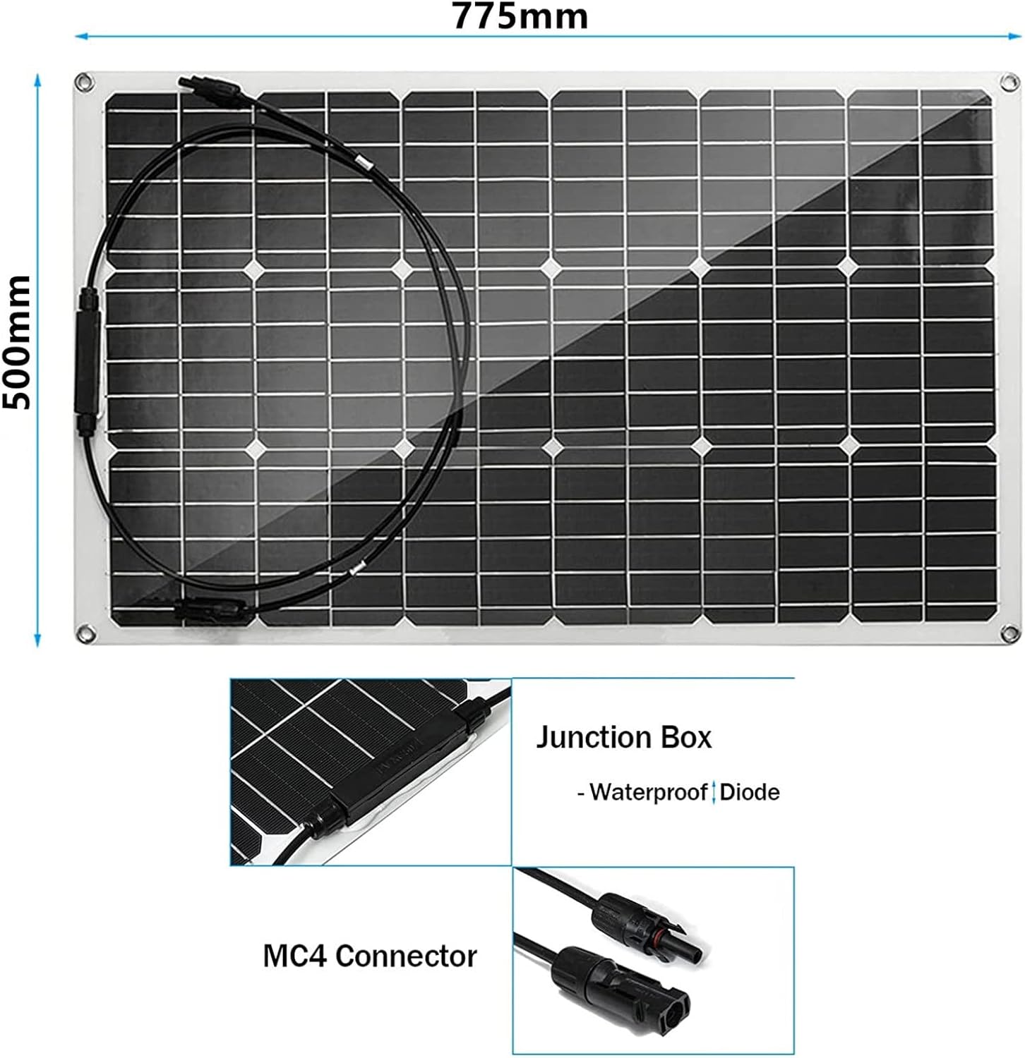 1000W Flexible Solar Panel Kit 2 x 500W 18V Monocrystalline