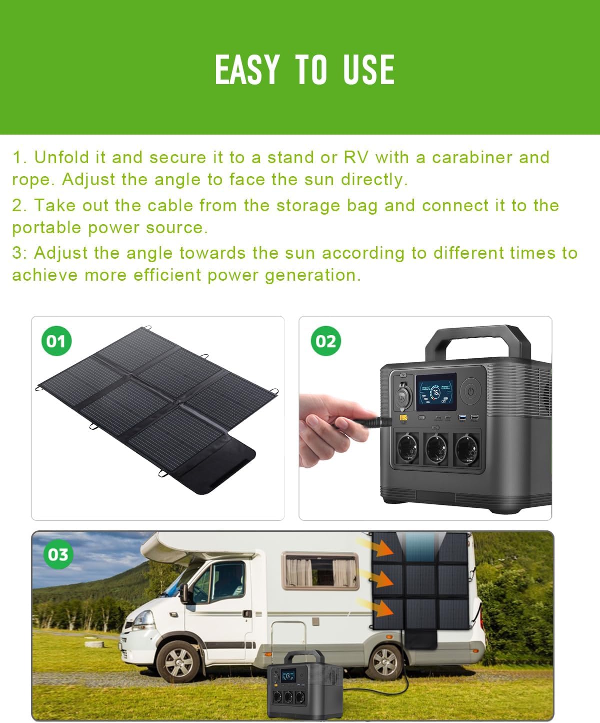 120W Foldable Solar Panel Charger IP67 Waterproof 3M Cable