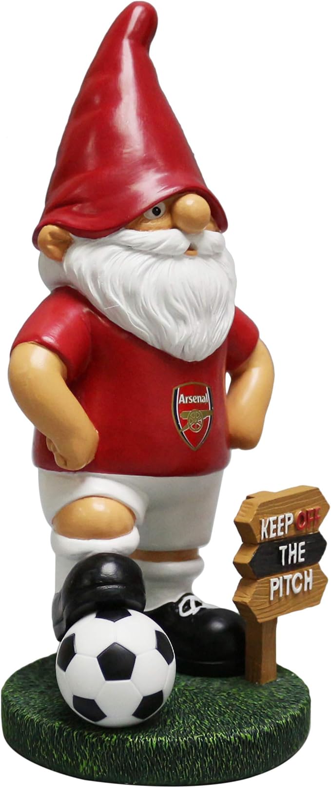 Football Fan Gnome Statue Keep Off Pitch Garden Ornament Decor