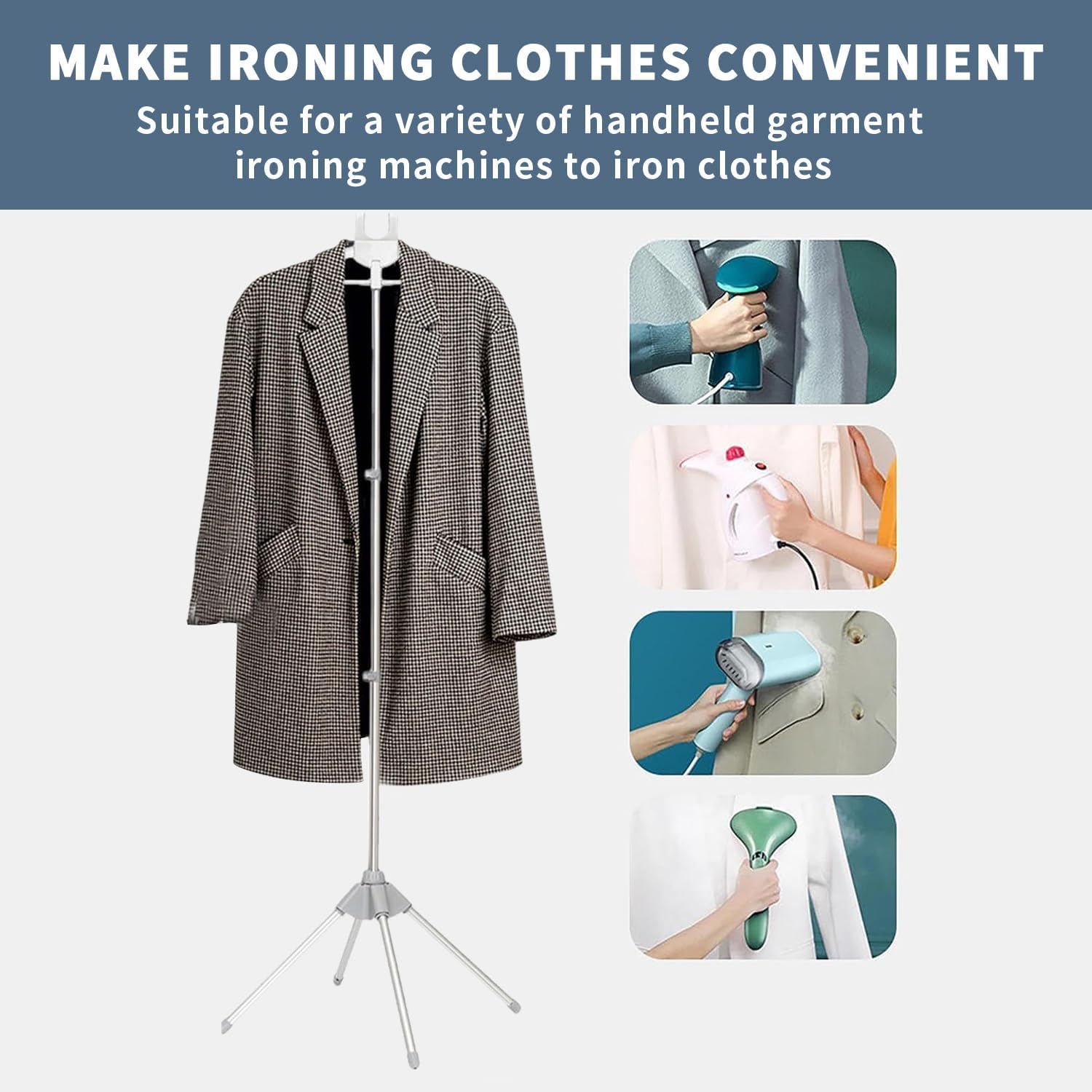 Clothes Steamer Stand Hanger Adjustable Steam Iron Rack Portable