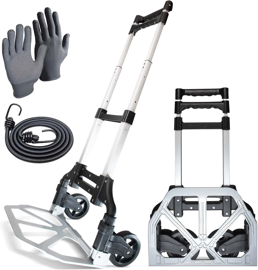 Heavy Duty Folding Hand Truck Trolley 80KG Aluminium