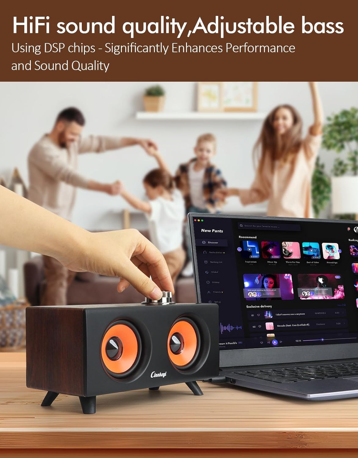2.1 PC Speakers with Subwoofer Bluetooth USB 3.5mm Stereo Sound
