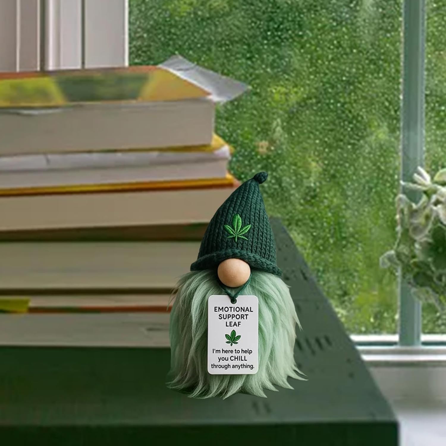 2PCS Funny Weed Gnome Emotional Support Desk Decor Gift Set