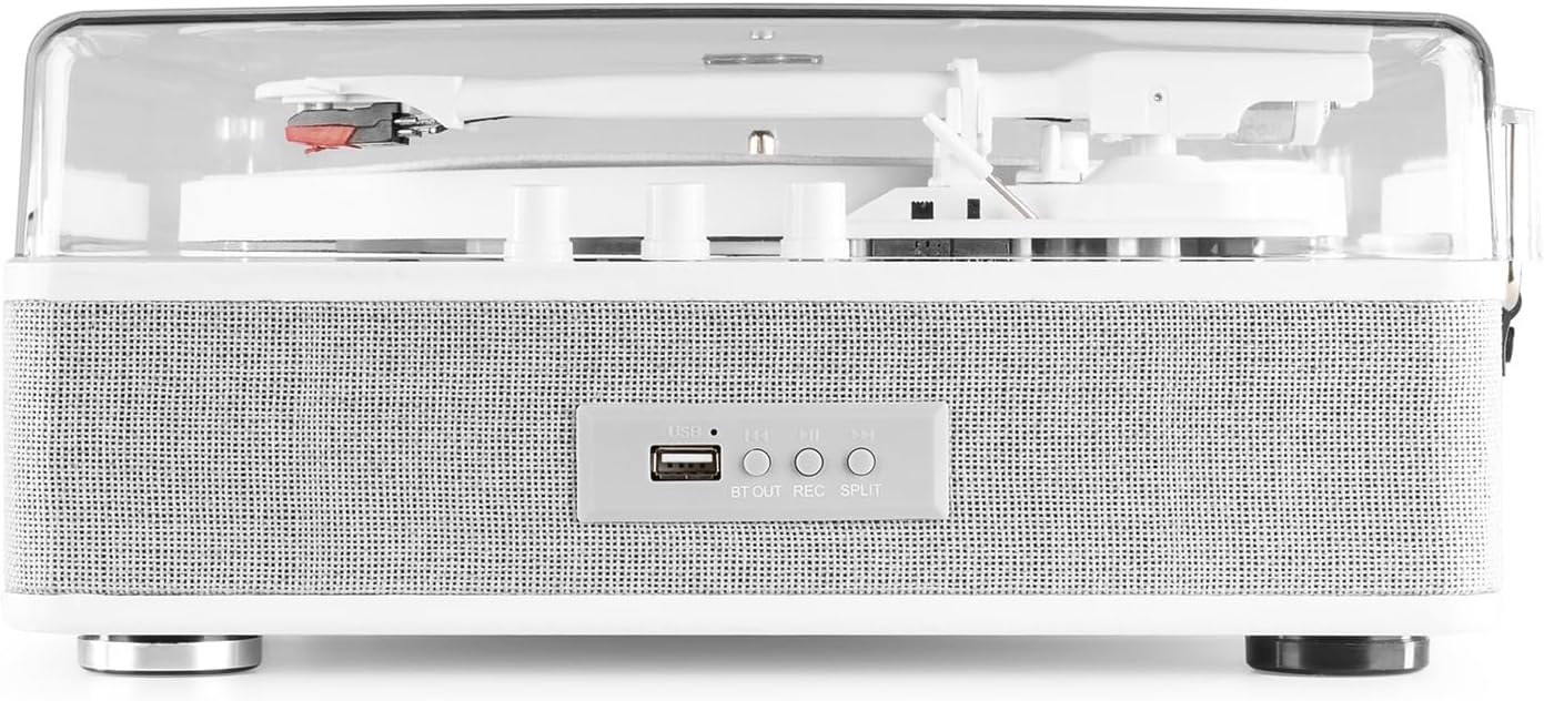 Record Player with Stand Bluetooth USB Recording White