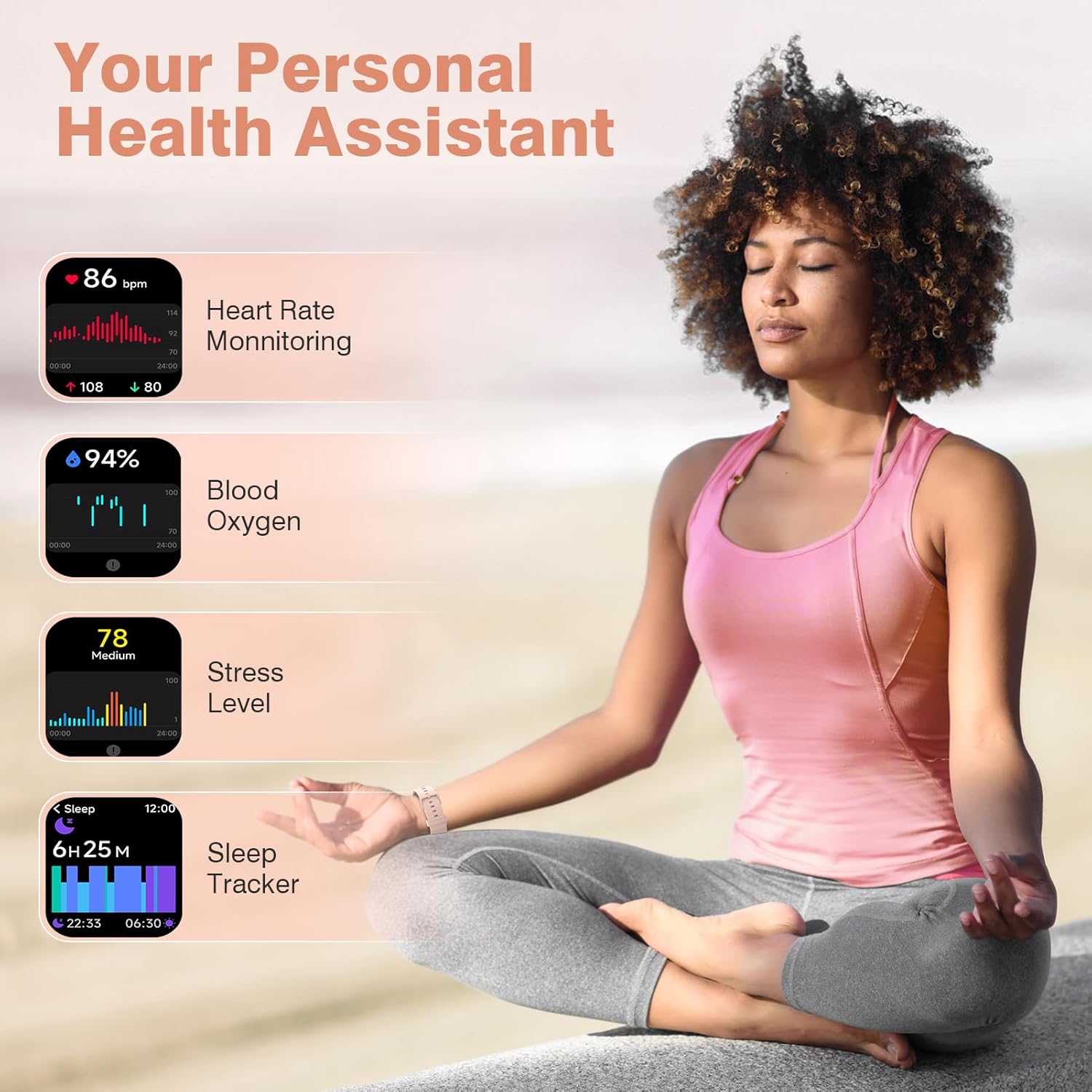 Alexa Smart Watch Call 100 Sports IP68 Tracker