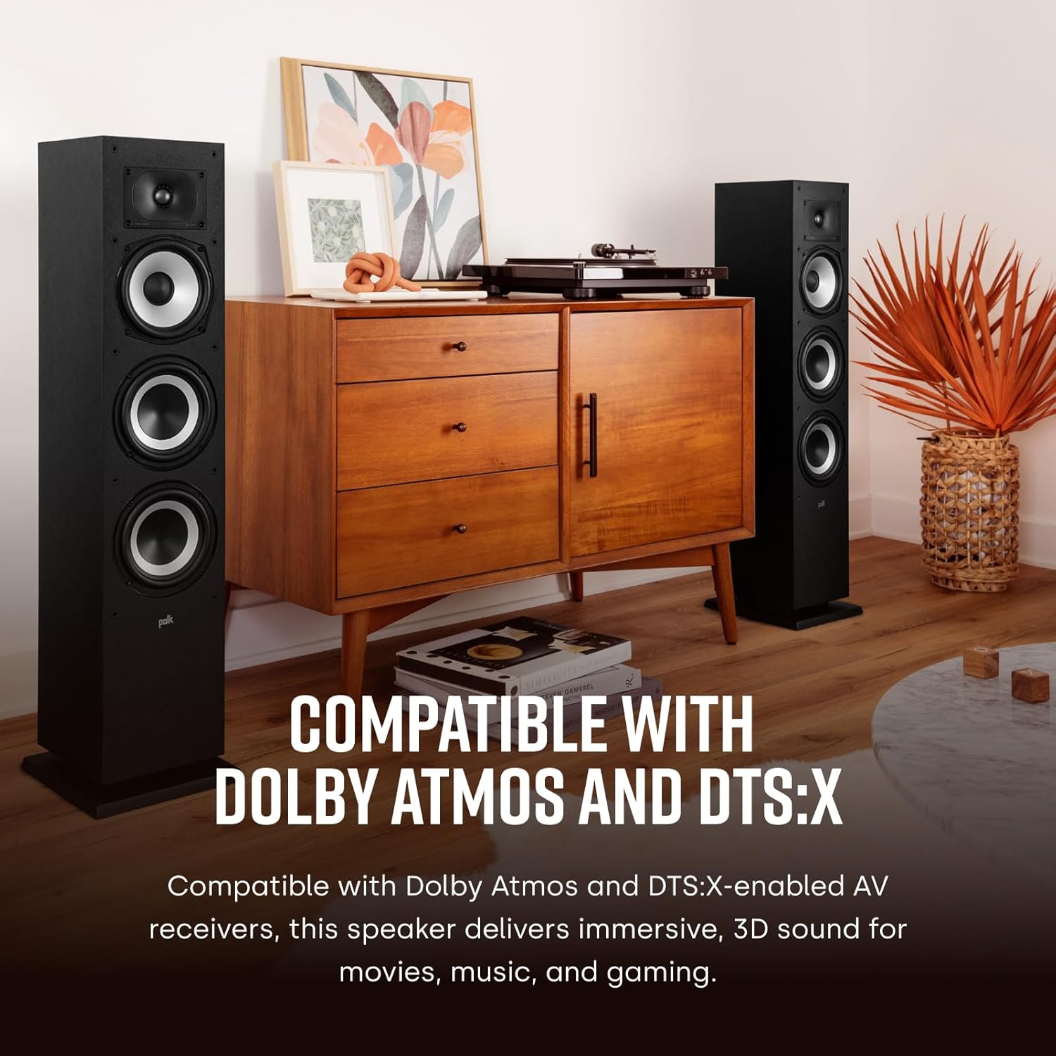 Tower Speaker Hi Res Dolby Atmos DTS X Floor Standing Home Audio
