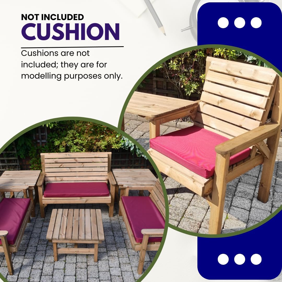 Wooden Garden Bench Set 2 Benches with Tray Patio Seating
