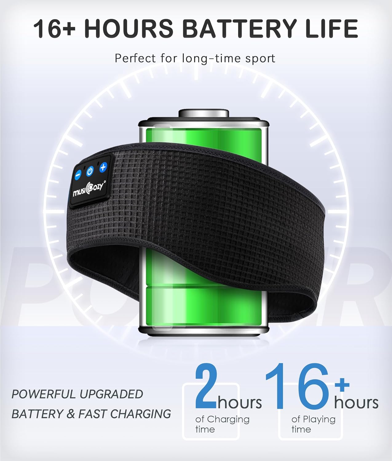 Bluetooth Sleep Headband Headphones Ultra Thin Speakers 16 Hour