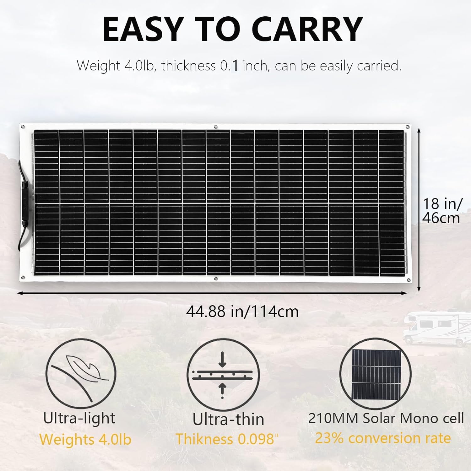 200W 12V Flexible Solar Panel Kit 20A PWM Controller