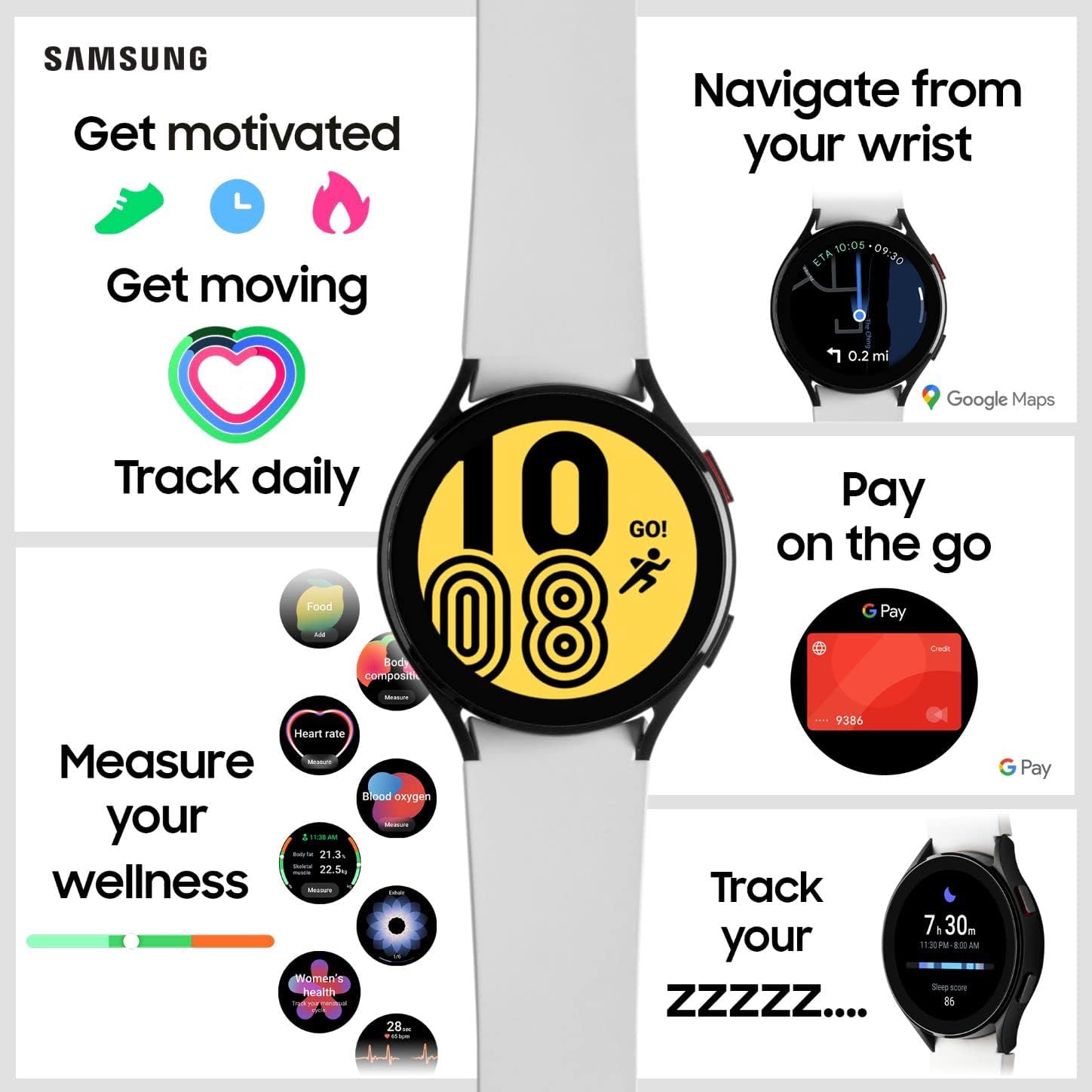 Renewed 40mm Health Smart Watch GPS Fitness Tracker