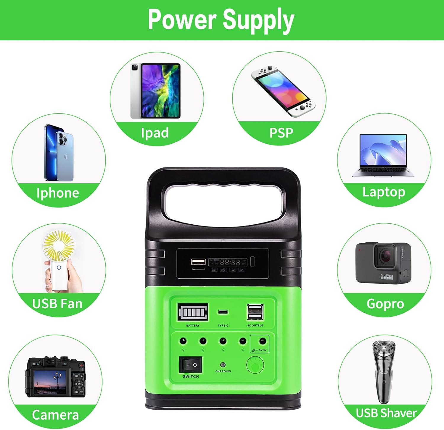 20000mAh Solar Power Bank Station 12V Portable Generator USB C