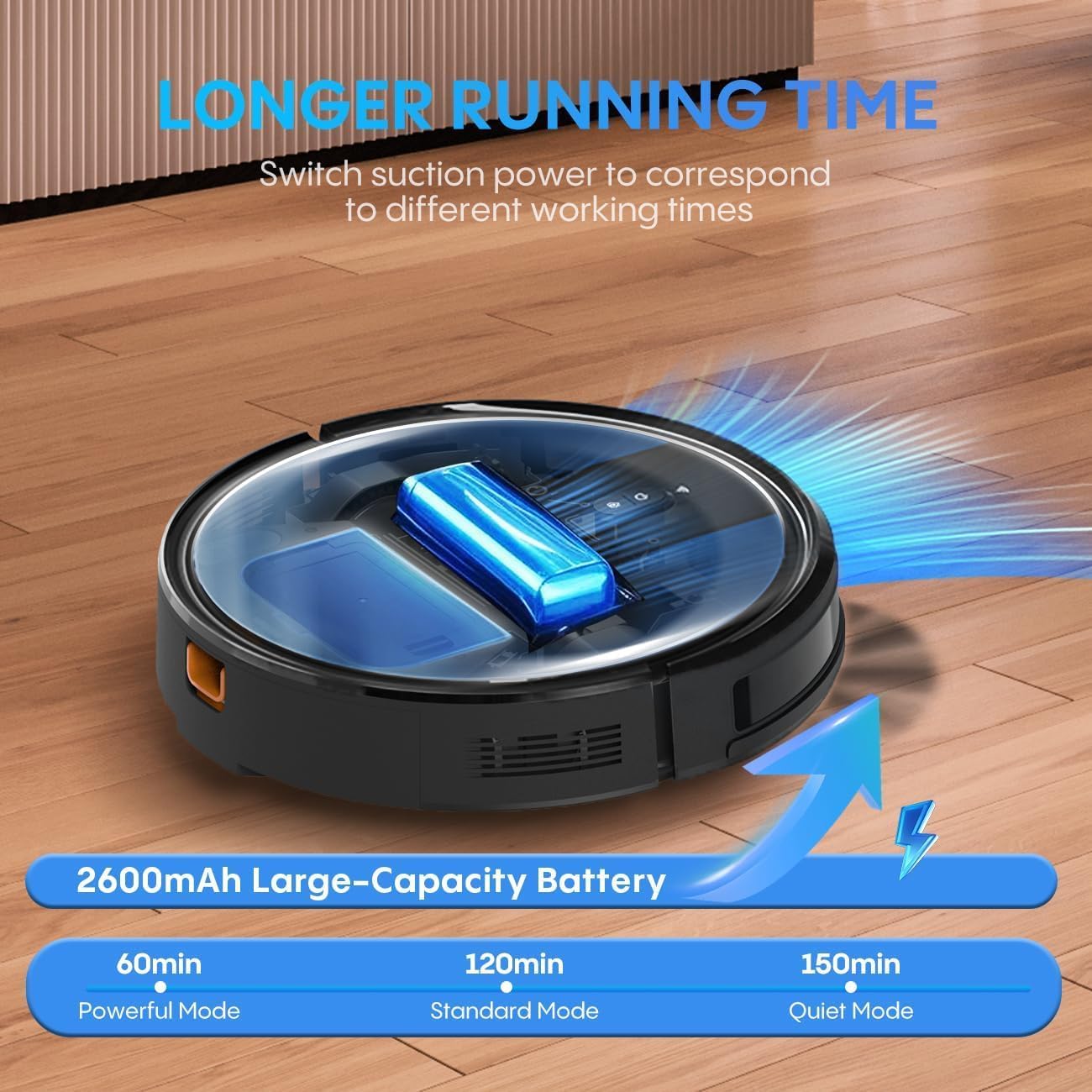Robot Vacuum Mop 5000Pa WiFi App Voice Control Auto Clean