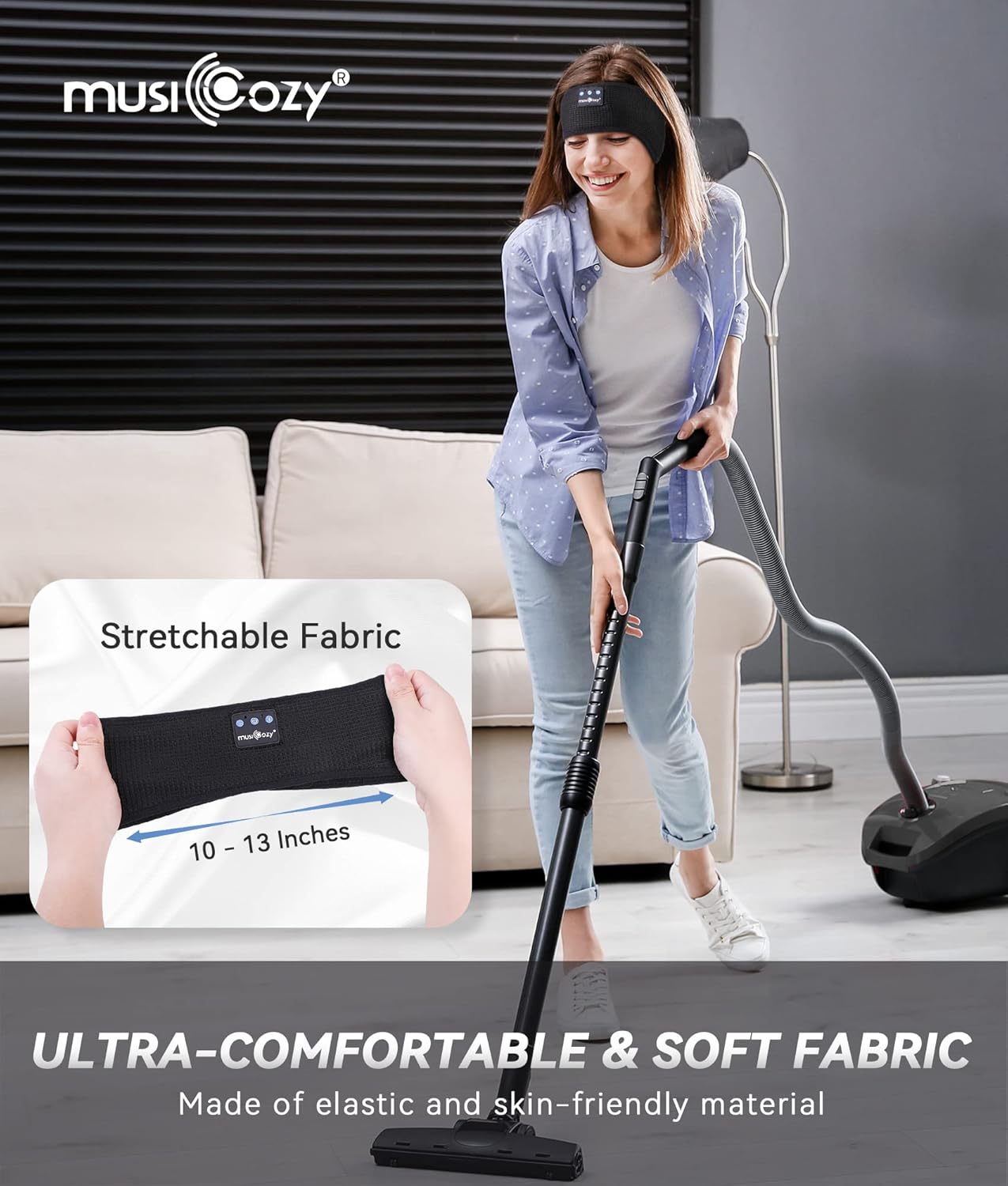 Bluetooth Sleep Headband Headphones Ultra Thin Speakers 16 Hour