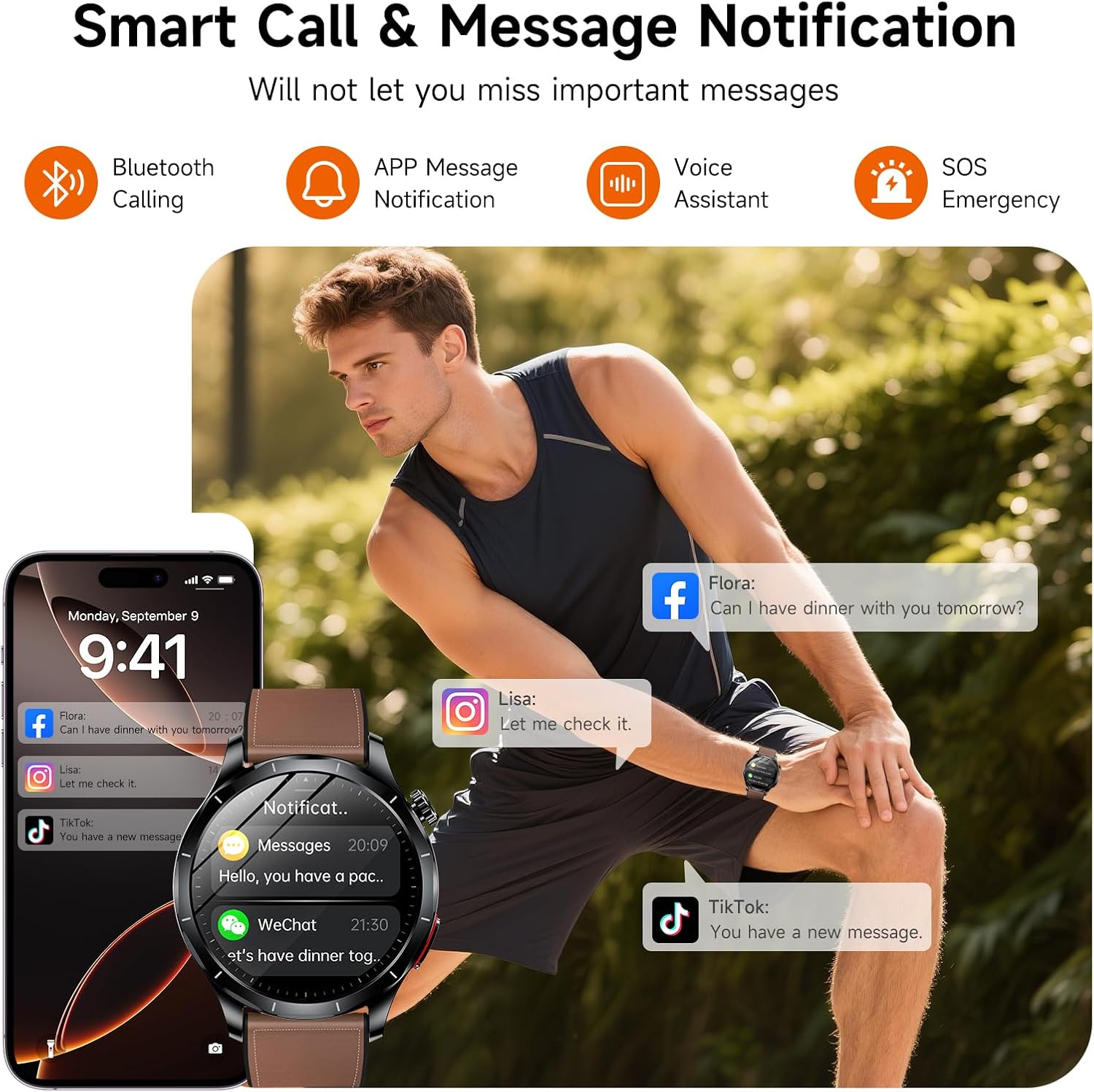 ECG Health Smart Watch BP HRV BMI 120 Sports