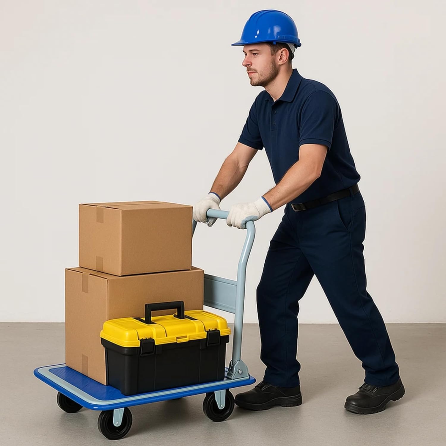 300KG Folding Platform Dolly Cart Heavy Duty Blue