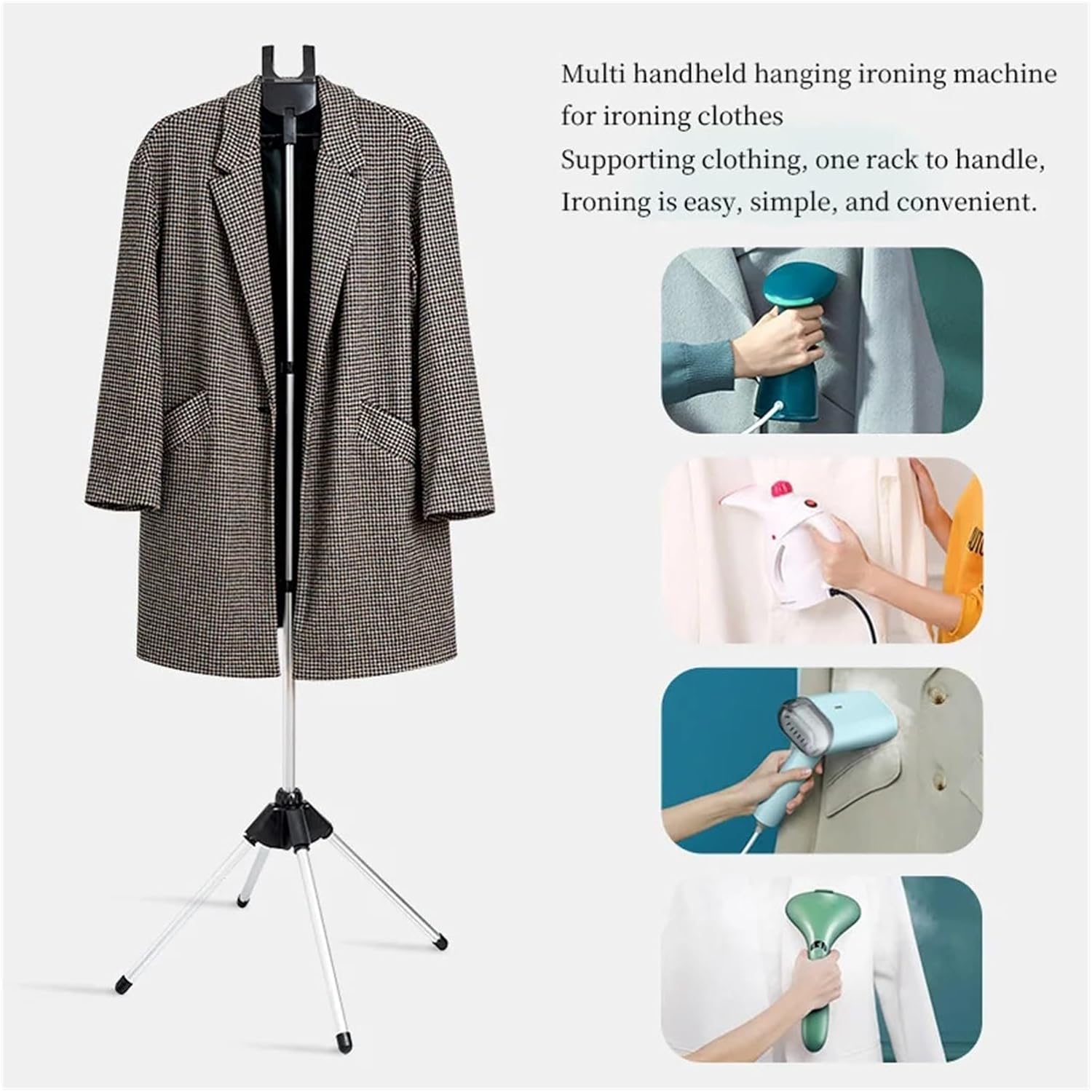 Clothes Steamer Stand 160cm Adjustable Garment Rack Hanger Portable