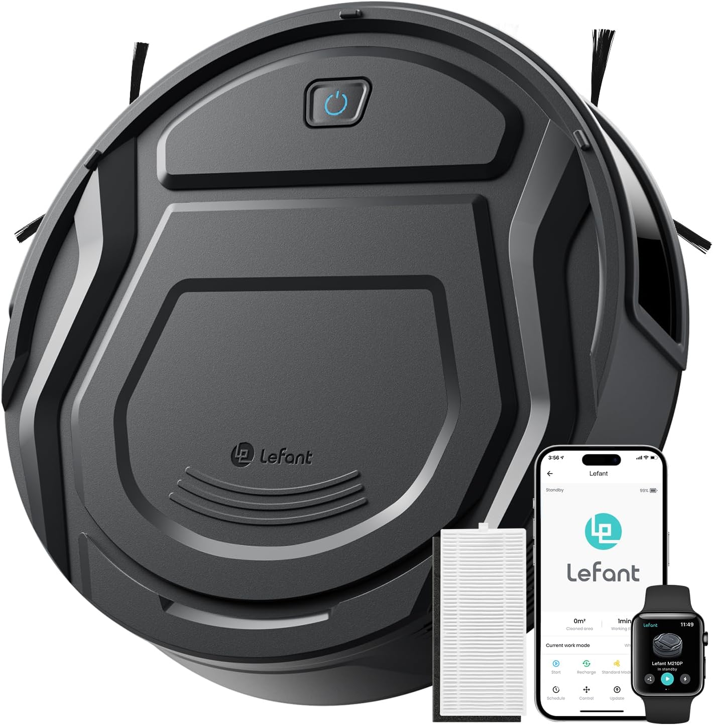 Robot Vacuum 4000Pa Slim 7.8cm Pet Hair Smart Cleaner