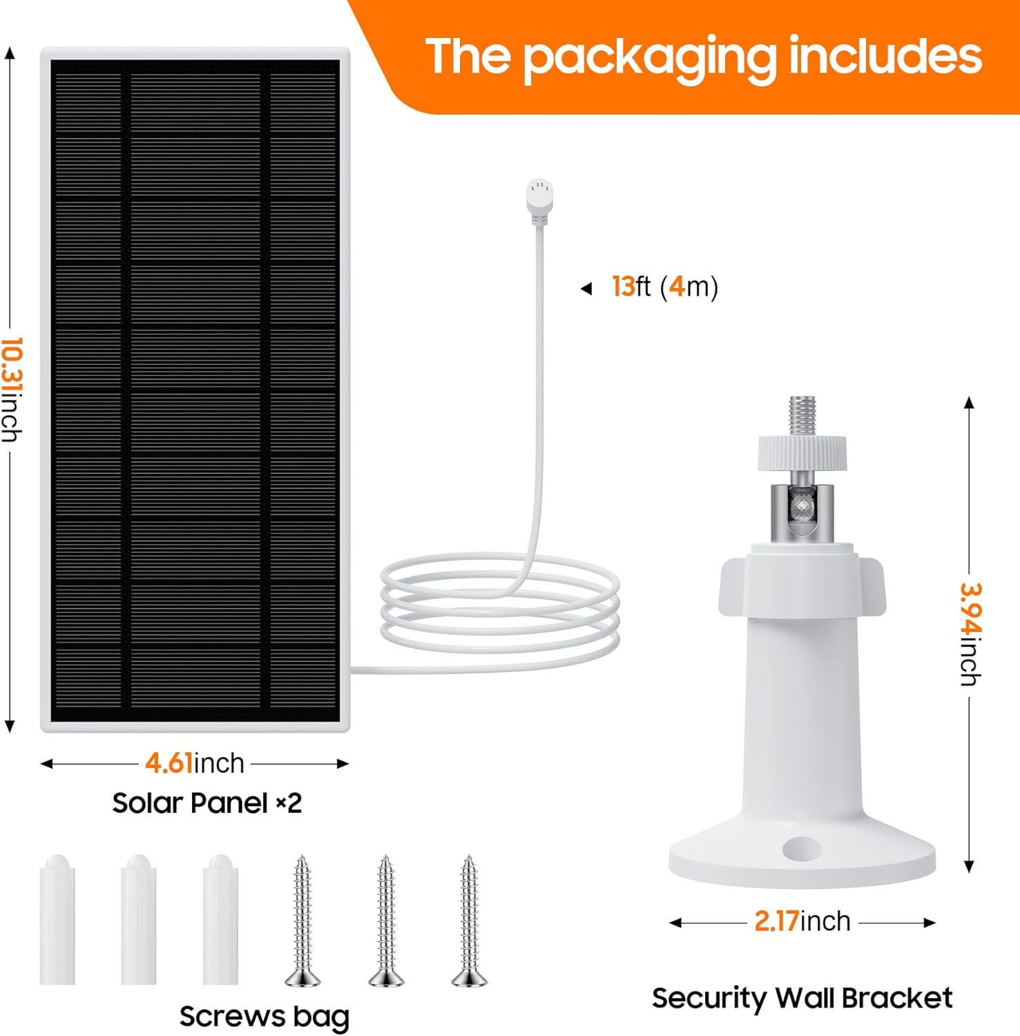 2 Pack Solar Panel Charger for Nest Camera Waterproof