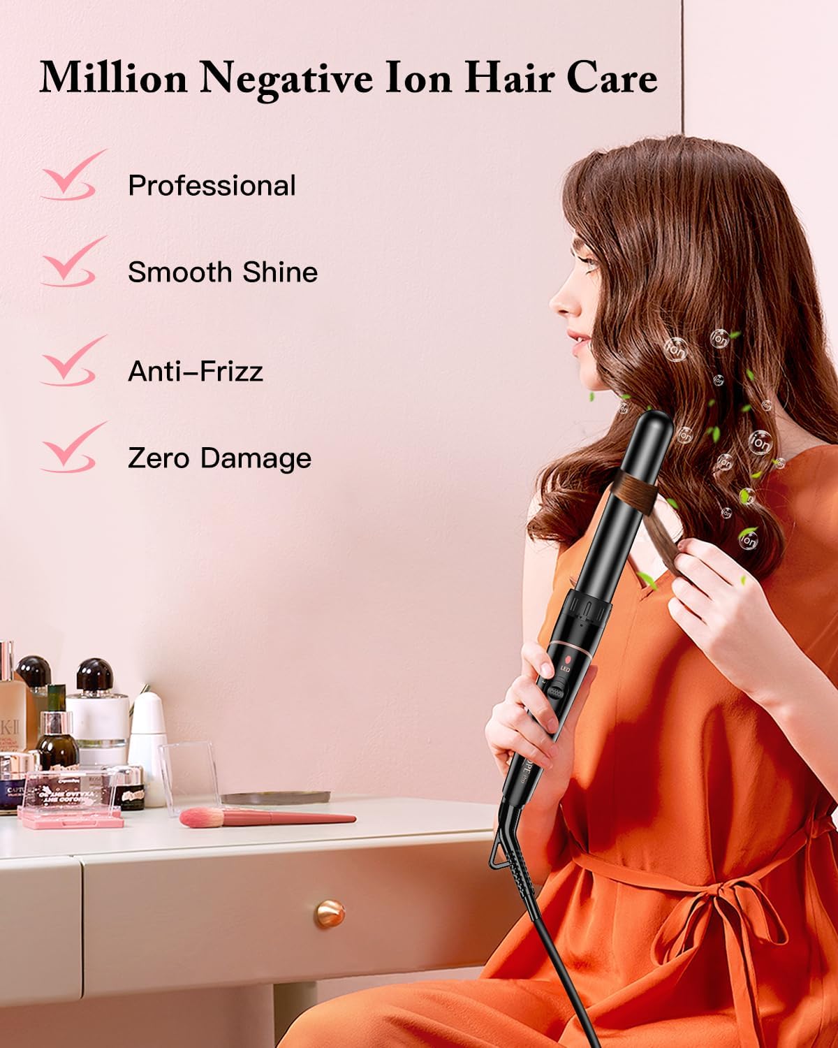 6 in 1 Hair Curling Wand Set Ceramic Curling Iron Fast Heat