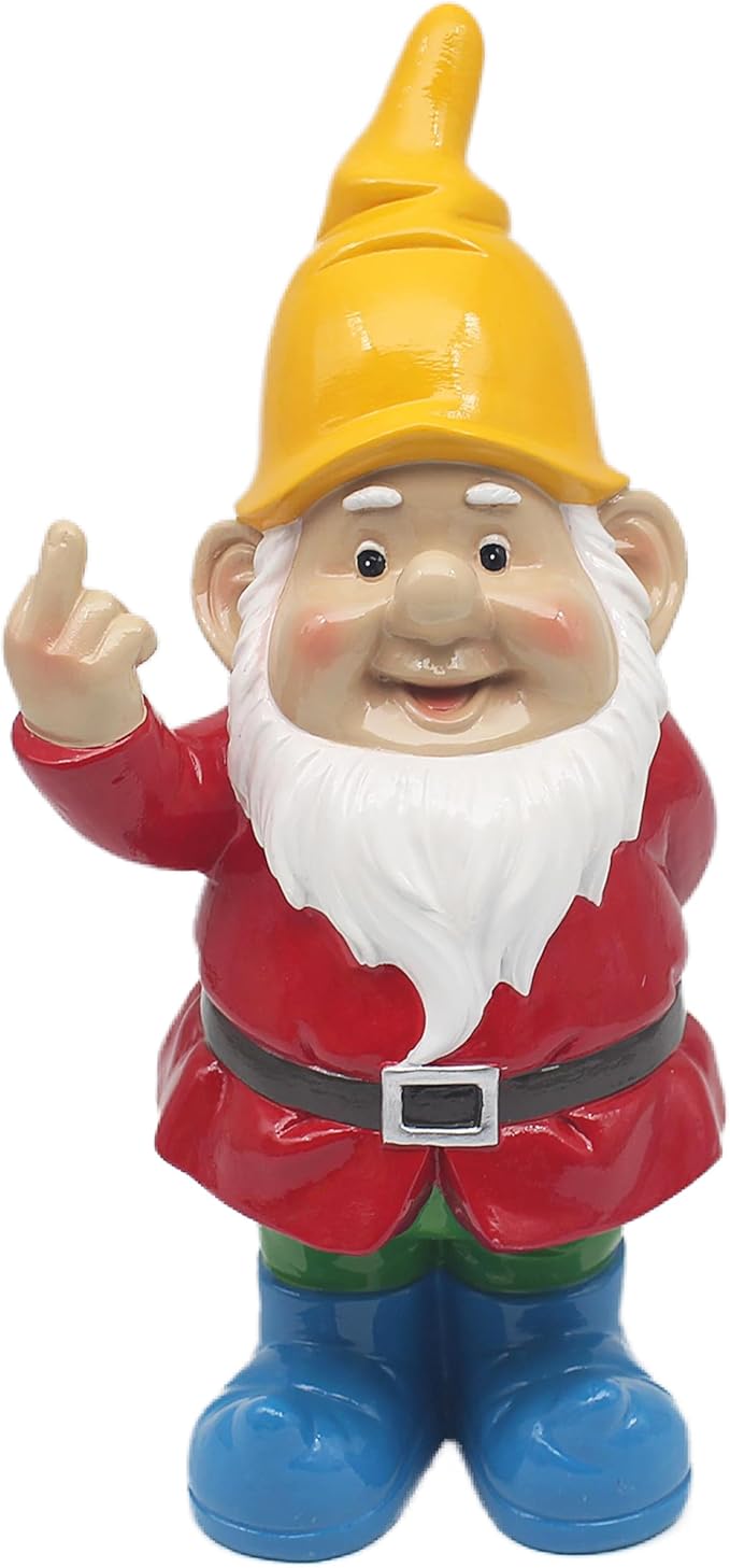 Large Naughty Gnome Statue Funny Home Decor Figurine 34cm