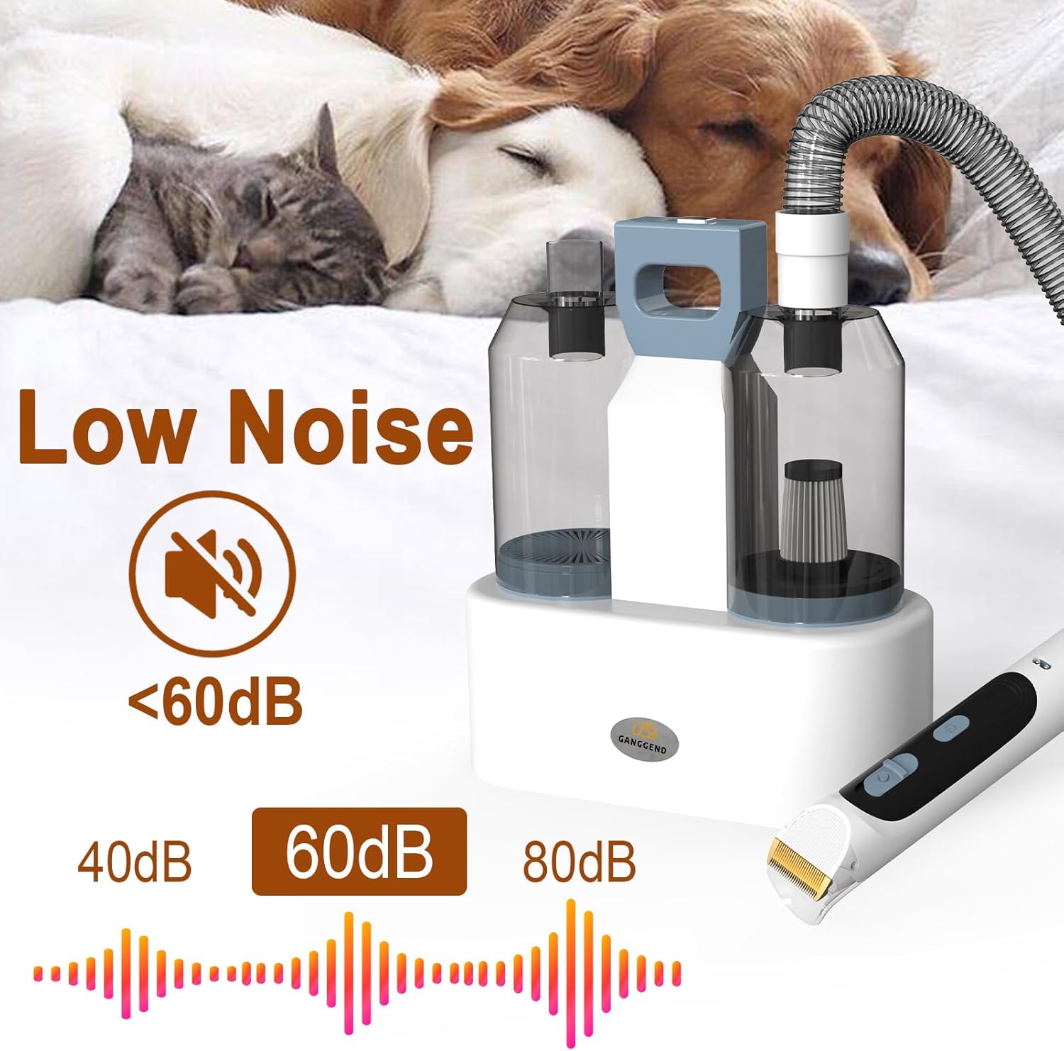 Pet Grooming Vacuum Dryer Kit 2.5L Dog Cat Clippers