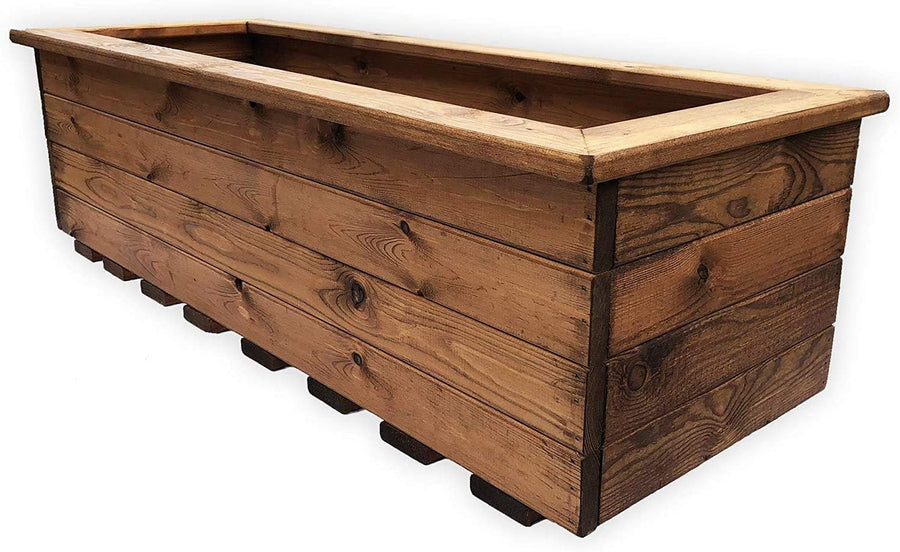 Extra Large Wooden Trough Planter Heavy Duty Garden Box 108cm