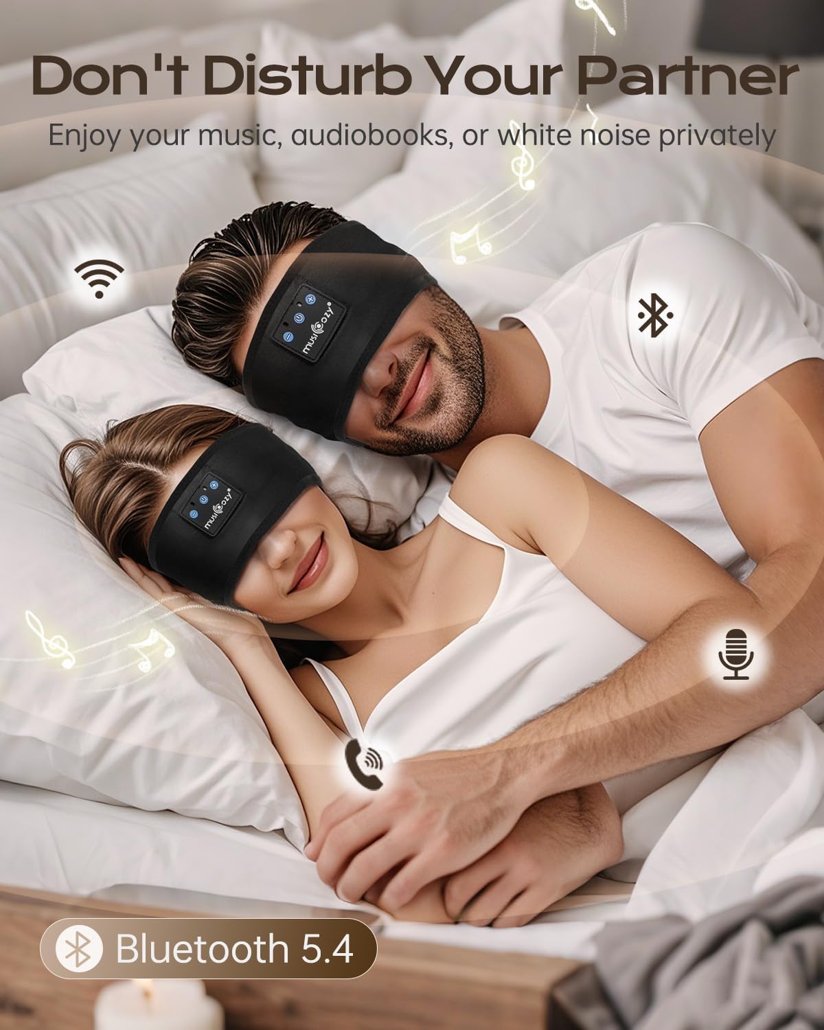 Sleep Headband Bluetooth Headphones Ultra Thin Speakers 16 Hour