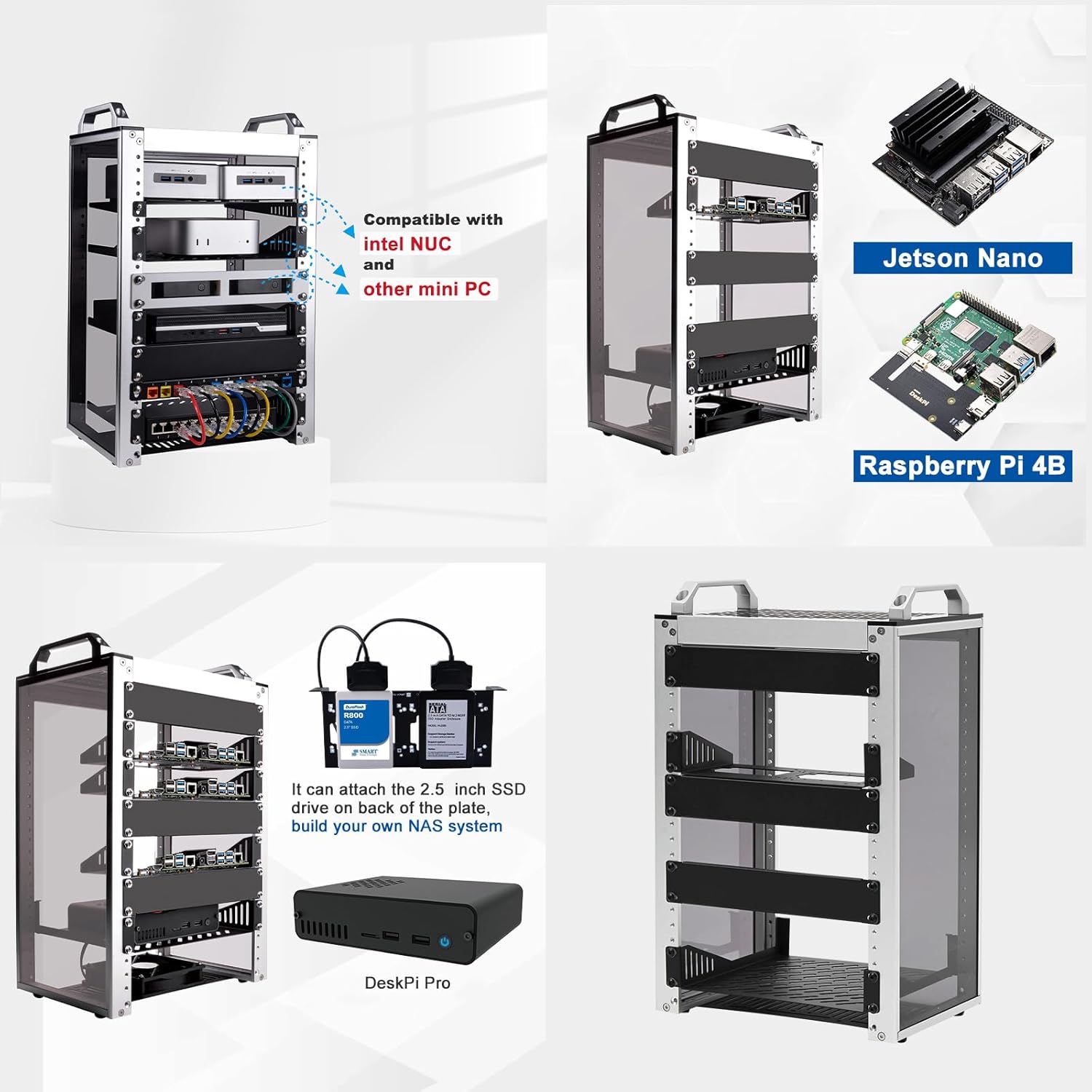 10 Inch 8U Mini Server Rack Cabinet Silver