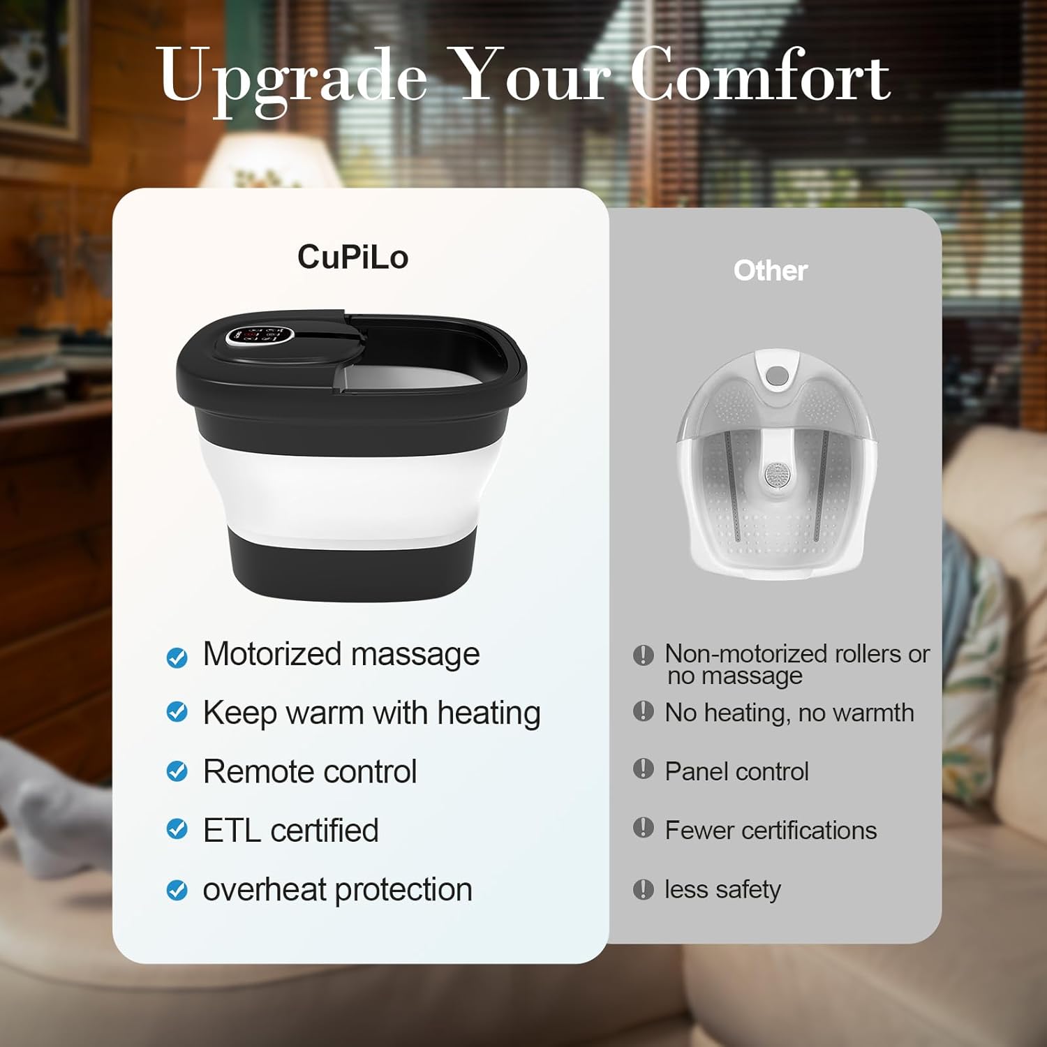 Electric Foot Spa Massager Heat Shiatsu Rollers Remote Foldable