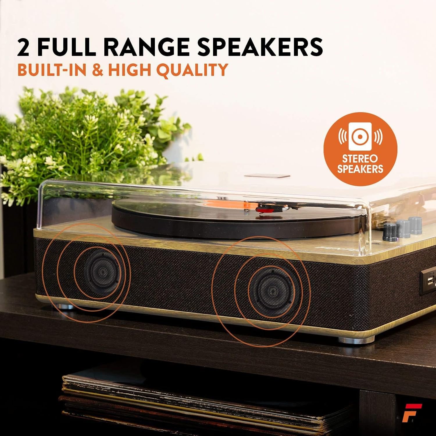 Portable Bluetooth Suitcase Record Player Light Wood