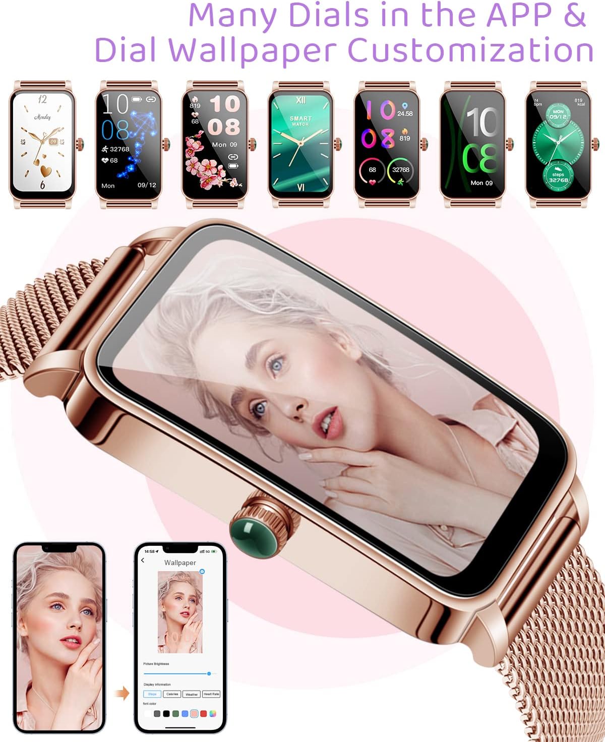 Smart Watch Fitness Tracker Heart Rate Sleep IP68