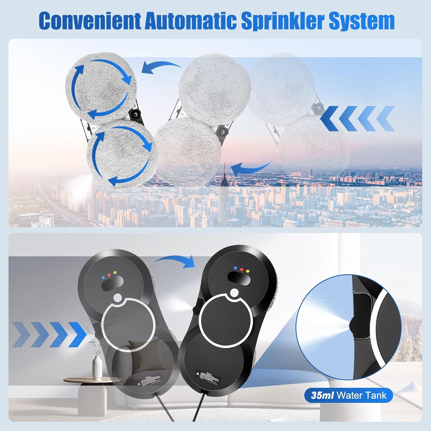 Window Cleaner Robot 5600Pa Smart Auto Spray Glass Cleaner