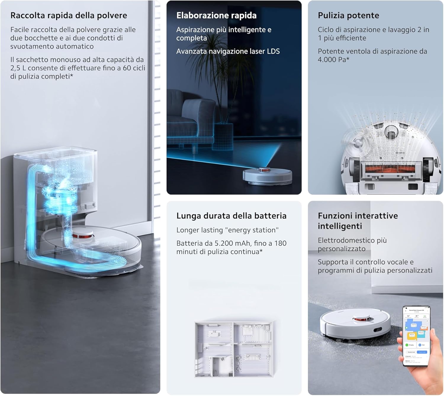 Robot Vacuum Self Empty Smart Mapping WiFi App Auto Clean