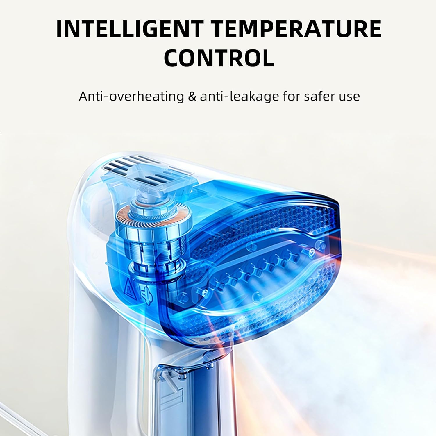 Vacuum Garment Steamer 2500Pa 2in1 30s Heat LED Portable