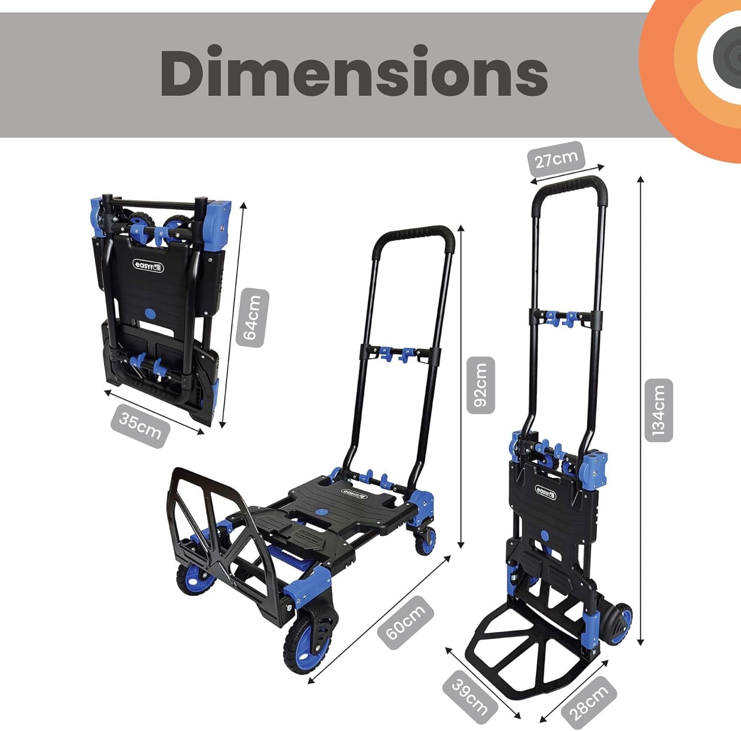 2 In 1 Folding Hand Truck Trolley 120KG Platform Cart