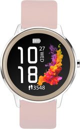 Womens 42mm Silicone Strap Smart Watch Fitness