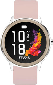 Womens 42mm Silicone Strap Smart Watch Fitness