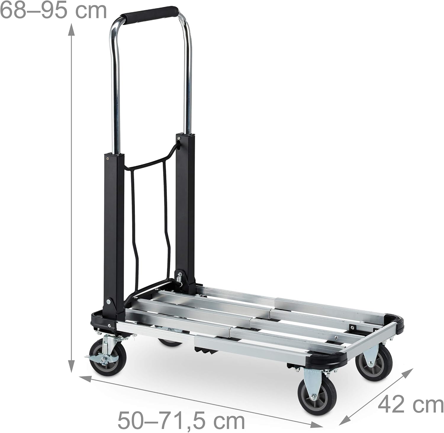 Folding Platform Truck 100KG Extendable Cart with Brakes