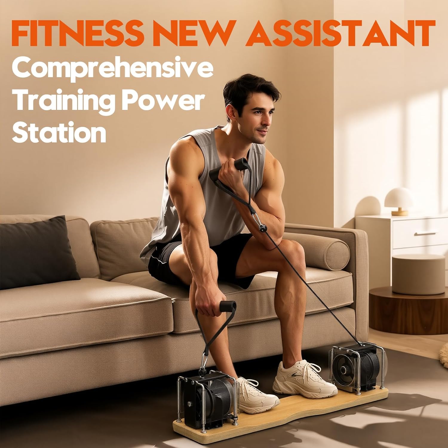 Portable Home Gym Strength Trainer Adjustable Resistance System