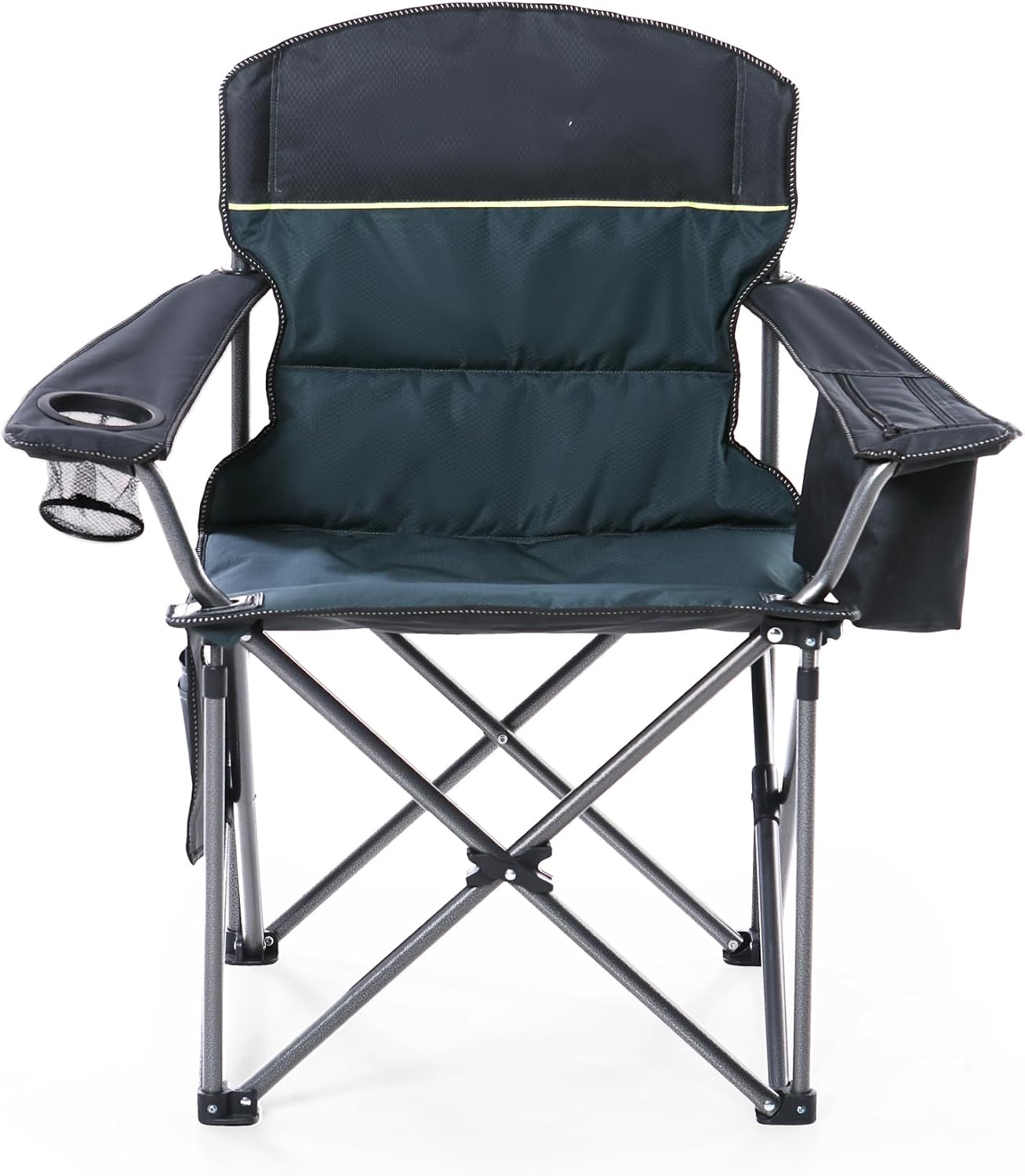 XXL Heavy Duty Folding Camping Chair 200kg Cooler Green